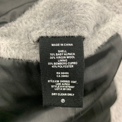 THEORY Size XS Light Grey Textured Baby Alpaca Wool Coat