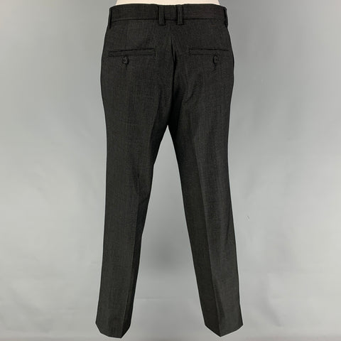 EMPORIO ARMANI Size 36 Charcoal Wool Peak Lapel Suit