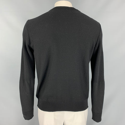 UNDERCOVER Size L Black Knit Wool Zip Up & Buttons Cardigan