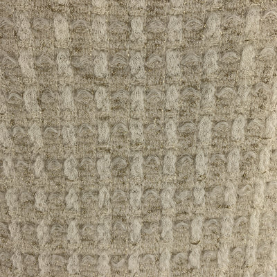 CHANEL Size 10 Cream & Gold Metallic Sparkle Knit Short Sleeve Dress