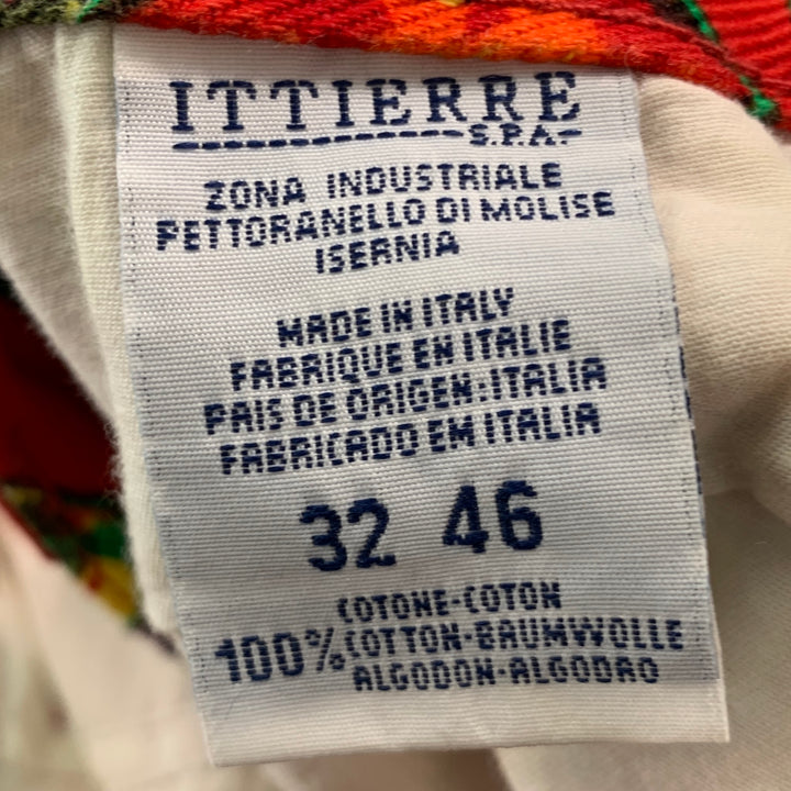 VERSACE JEANS COUTURE Talla 32 Rojo Verde Amarillo Algodón Jean Corte Pantalones Casuales