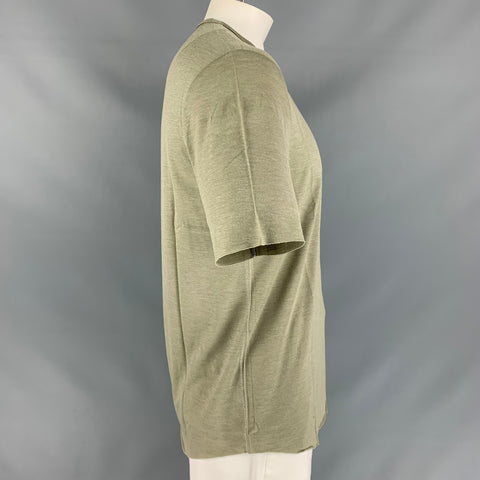 RAG & BONE Size L Sage Solid Wool Crew-Neck T-shirt