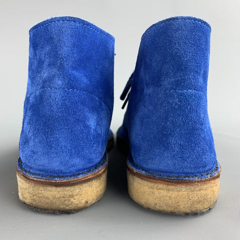 BARNEY'S NEW YORK Size 8 Royal Blue Desert Lace Up Boots