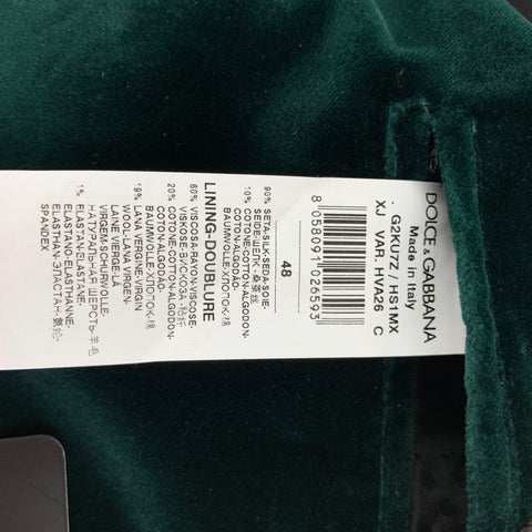 DOLCE & GABBANA S/S 18 Size 38 Green & Red Floral Silk / Cotton Sport Coat