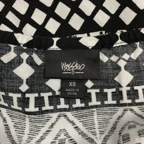 MOSSIMO Size XS Black & White Print Rayon A-line Dress