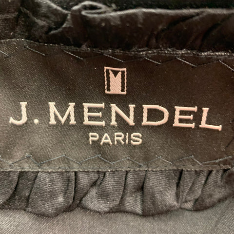 J.MENDEL Capa de piel de plumas negras talla única