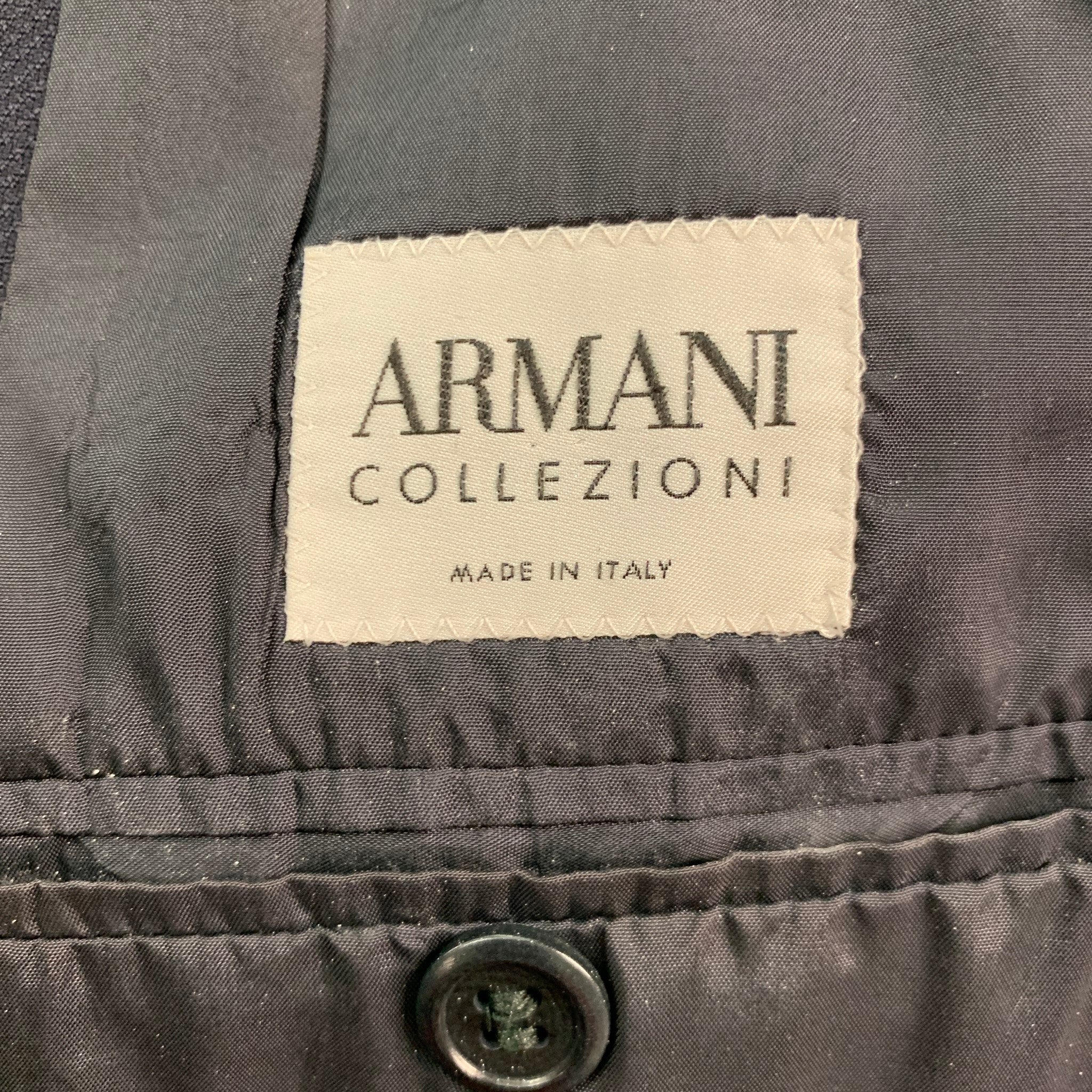 ARMANI COLLEZIONI Size 40 Black Wool Sport Coat Sui Generis