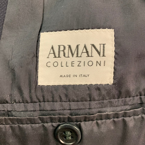 ARMANI COLLEZIONI Size 40 Black Wool Sport Coat