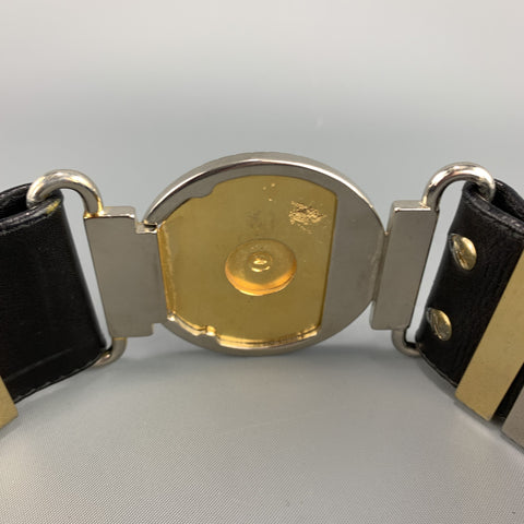 Vintage GIANNI VERSACE Studded Size XS 80/32 Black Leather Waist Belt
