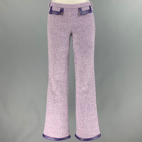 DOLCE &amp; GABBANA Taille 26 Pantalon habillé en laine mélangée blanc violet
