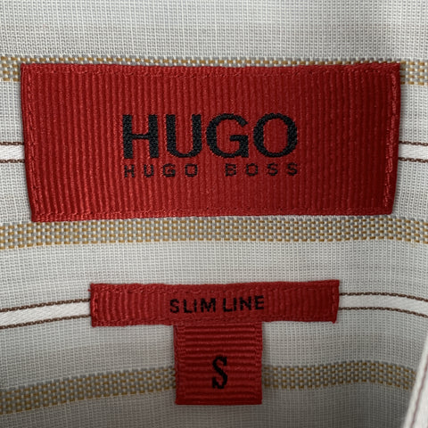 HUGO BOSS Size S Light Gray Stripe Cotton Button Up Long Sleeve Shirt