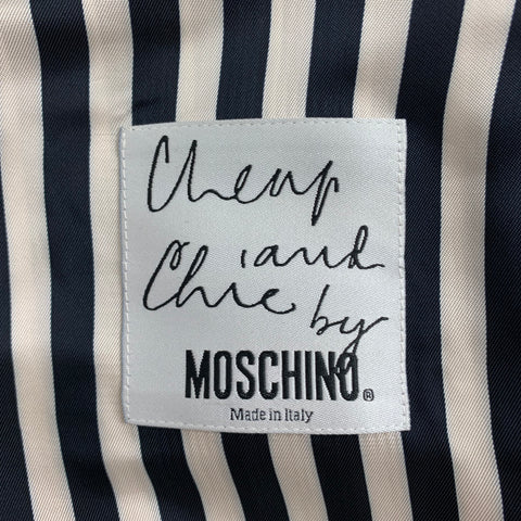 CHEAP and CHIC by MOSCHINO Size 40 Black White Pink Applique Wool Polyamide Vest