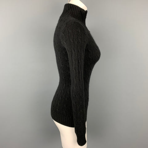 RALPH LAUREN Black Label Taille XS Pull en cachemire tricoté noir