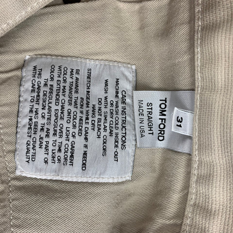 TOM FORD Size 31 Beige Cotton Straight Casual Pants