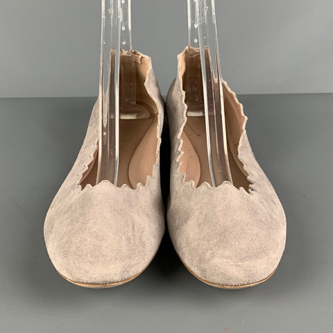 CHLOE Taille 8,5 Ballerines unies en daim gris