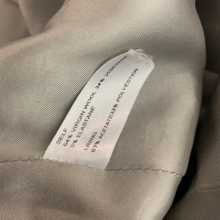 CAROLINA HERRERA Size 8 Grey White Virgin Wool Blend Sleeveless Dress