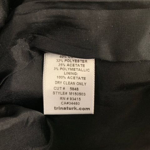 TRINA TURK Size 32 Black & Beige Zig Zag Cotton Blend Zip Fly Dress Pants