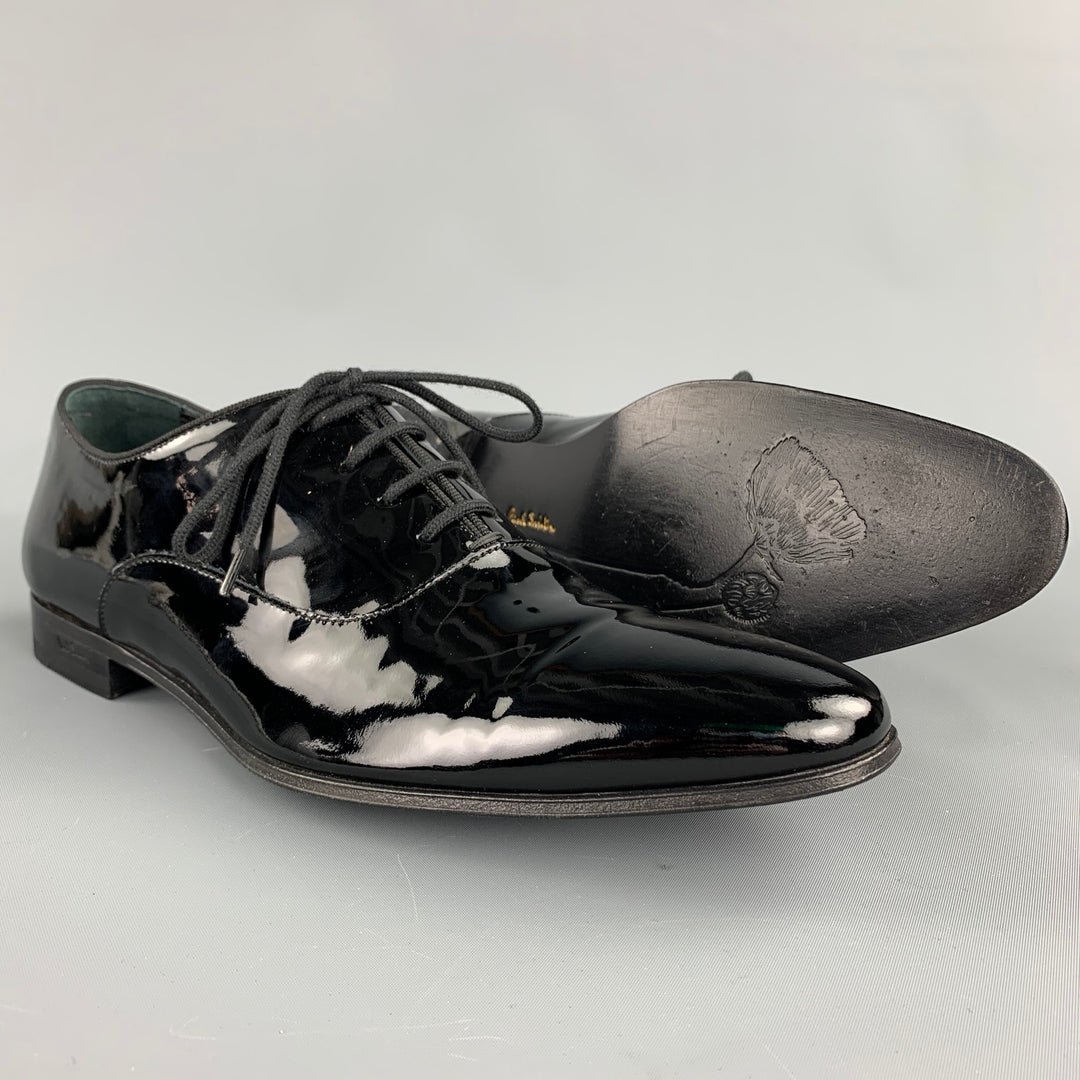 PAUL SMITH Size 9 Black Patent Leather Lace Up Dress Shoes