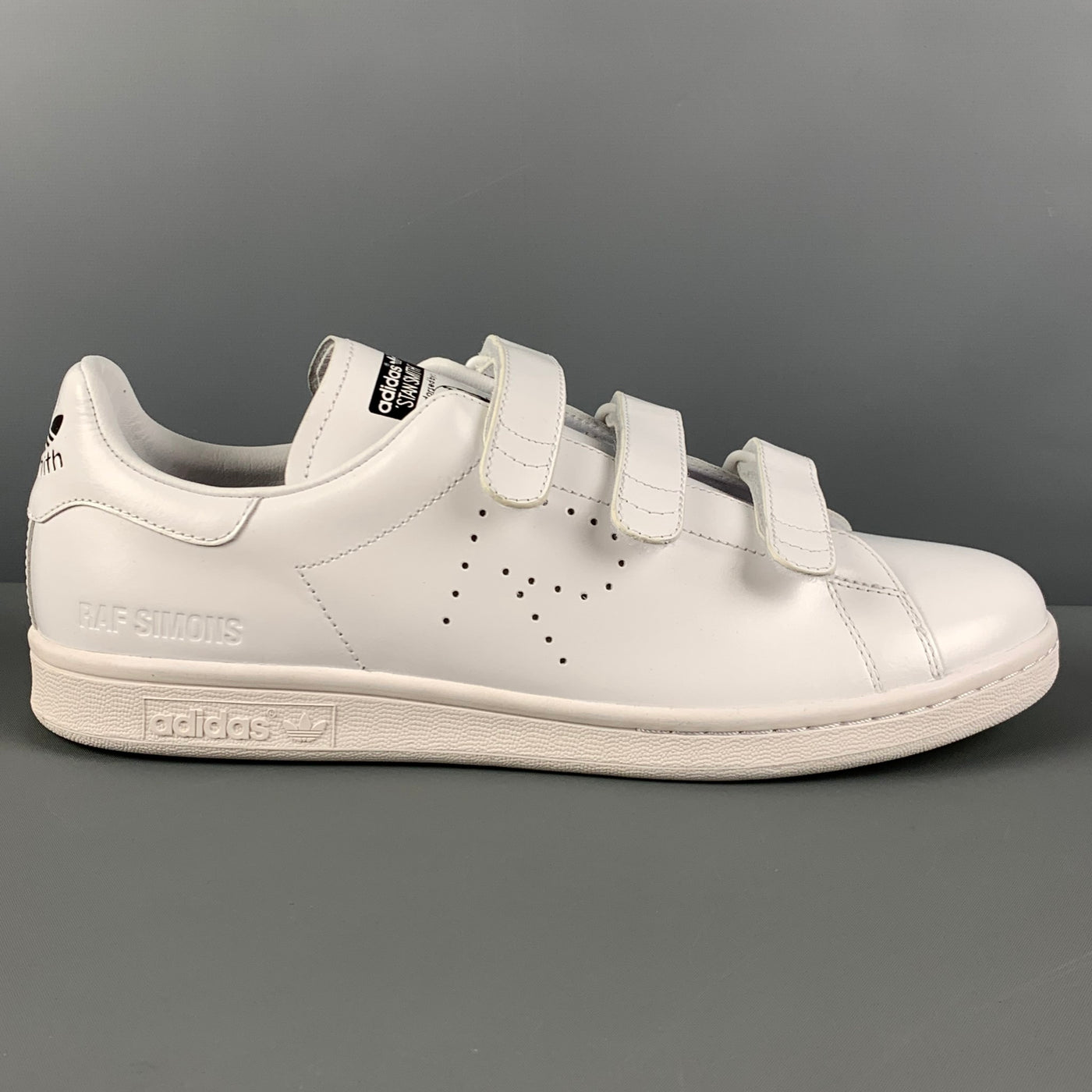 ADIDAS RAF SIMONS Size 10.5 White Leather Velcro Closure Sneakers – Sui Generis Designer