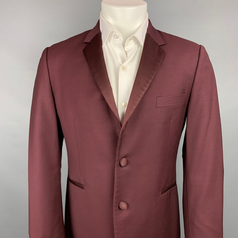 PAUL SMITH Kensington Fit Size 40 Regular Burgundy Wool / Mohair Sport Coat