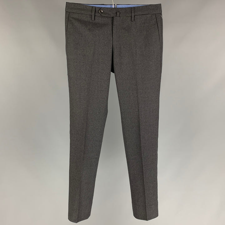 PT01 Beams Size 28 Grey Virgin Wool Slim Fit Dress Pants
