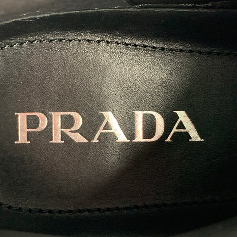 PRADA Talla 9 Zapatillas altas con cordones de ante gris