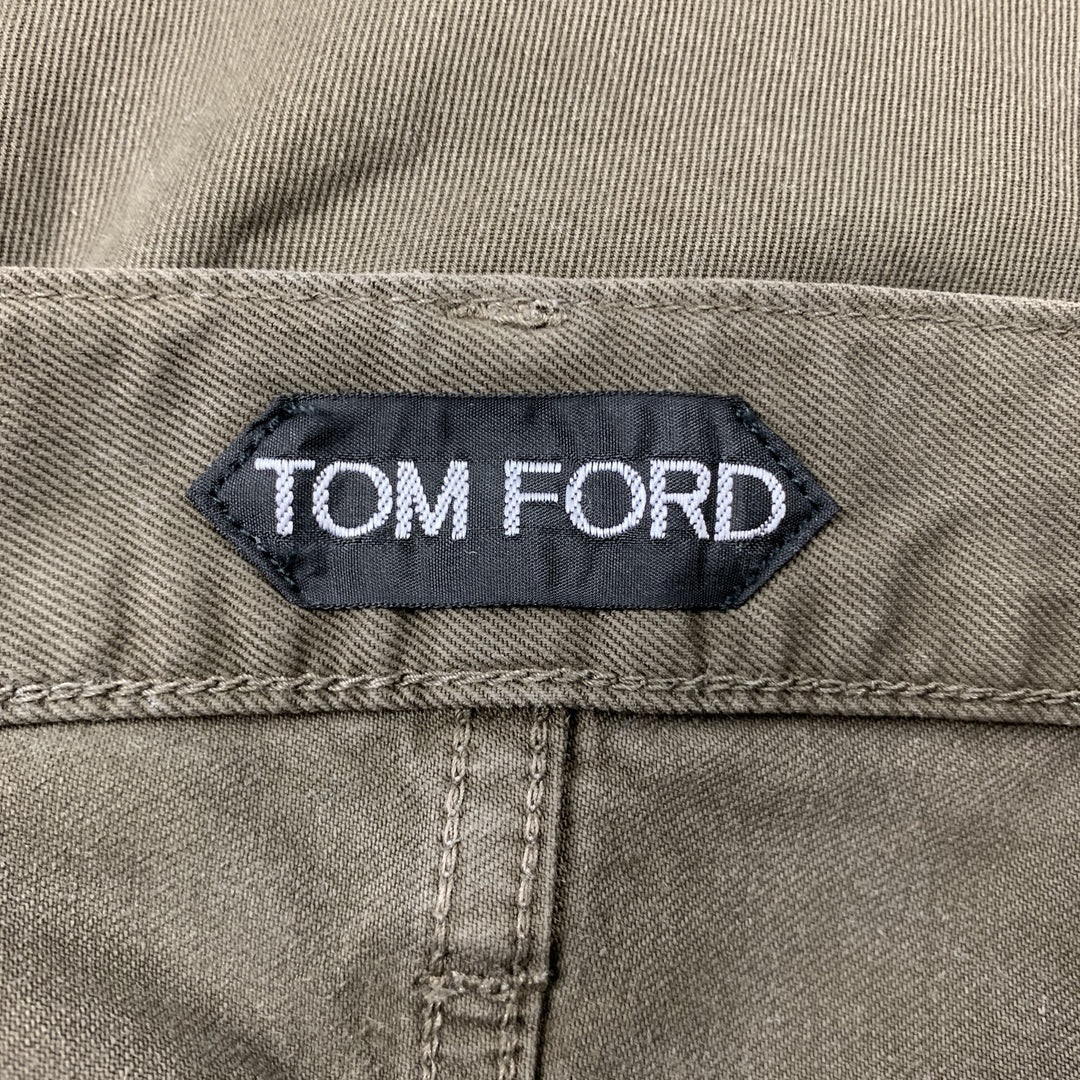 TOM FORD Size 30 Brown Cotton Button Fly Casual Pants