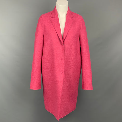 HARRIS WHARF LONDON Taille 6 Manteau cocon à revers cranté en laine rose