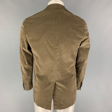 EMILE LAFAURIE Size 38 Olive Corduroy Cotton Sport Coat