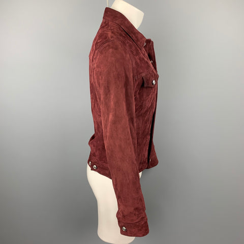 PAUL SMITH Taille L Veste camionneur en daim bordeaux