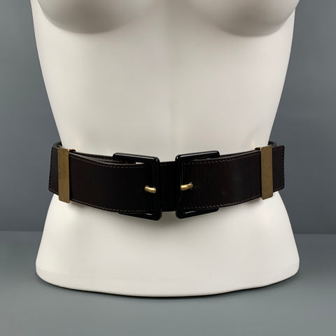 YVES SAINT LAURENT Cintura Talla M Cinturón de cuero marrón