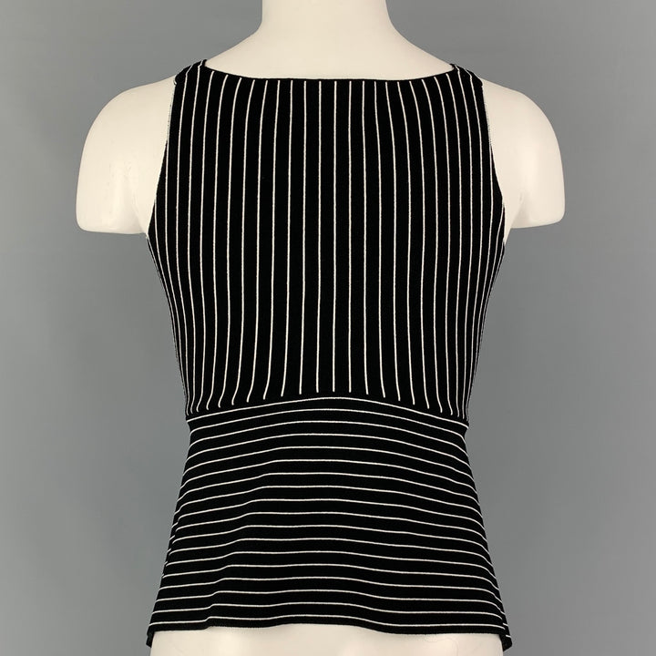 ALEXANDER WANG Size XS Black White Viscose Blend Stripe Sleeveless Top