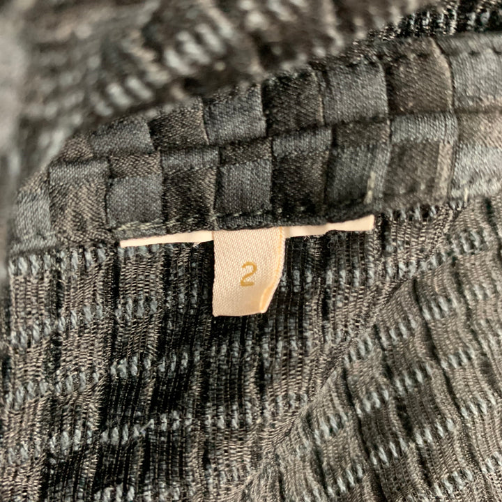 VALENTINO Taille 2 Pantalon habillé noir à carreaux et fermeture éclair latérale