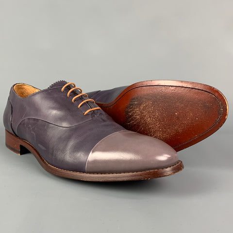 PAUL SMITH Taille 11 Chaussures à lacets en cuir bicolore mauve violet