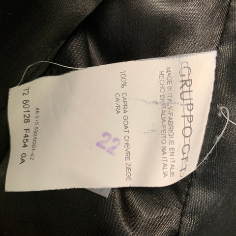 GRUPPO GFT Size 8 Black Goat  Belted Jacket