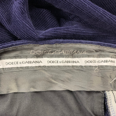 DOLCE & GABBANA Size 32 Eggplant Purple Cotton Zip Fly Casual Pants