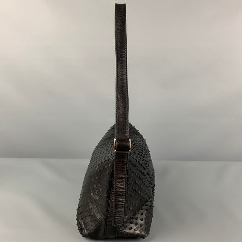 Vintage HELMUT LANG Black Perforated Leather Shoulder Handbag