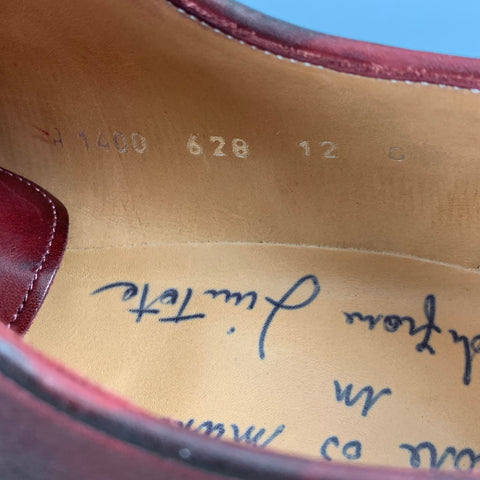 CAPORICCI Size 13 Burgundy Antique Leather Lace Up Lace Up Shoes