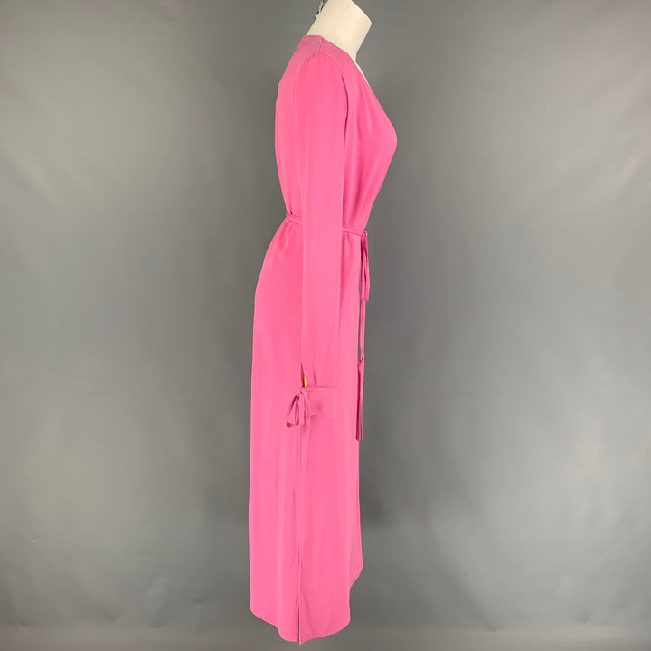ATTICO Size 0 Pink Acetate Viscose Wrap Dress