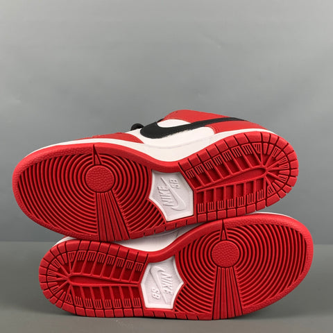 NIKE Size 6 Red White Color Block Leather Low Top Sneakers