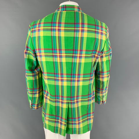 POLO by RALPH LAUREN Size L Multi-Color Plaid Cotton Sport Coat