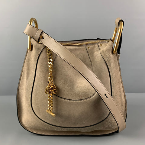 CHLOE Taupe Suede Cross Body Hayley Handbag