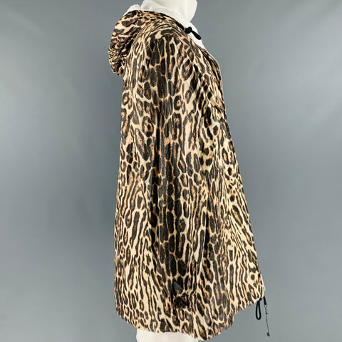 DRIES VAN NOTEN Size S Brown Black Animal Print Tyvek Jacket
