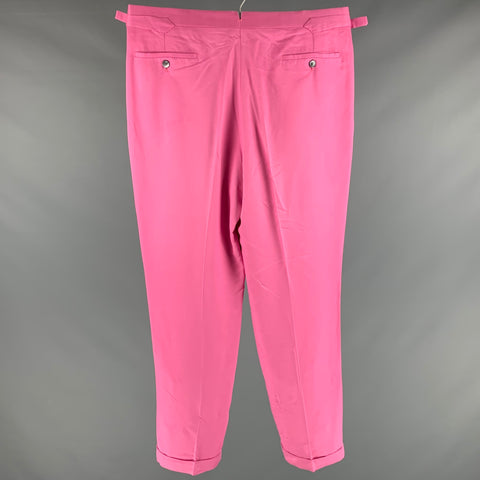 RALPH LAUREN Size 36 Pink Silk Pleated Dress Pants