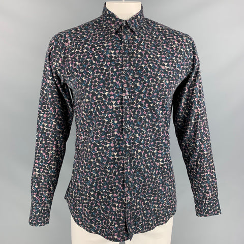 PS by PAUL SMITH Size L Navy Lavender Solid Cotton Button Up Long Sleeve Shirt