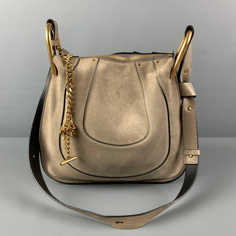 CHLOE Taupe Suede Cross Body Hayley Handbag
