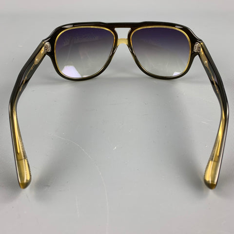 DITA Black Acetate Drop Sunglasses
