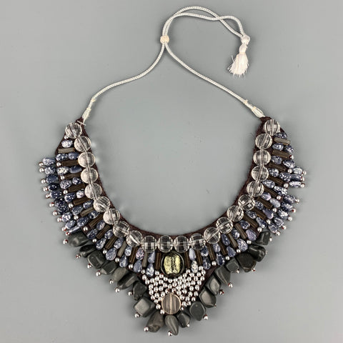 ROBERTA FREYMANN Grey Embellished Layered Necklace