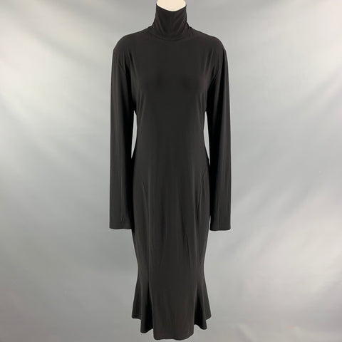 NORMA KAMALI Size L Black Polyester &  Spandex Solid Dress