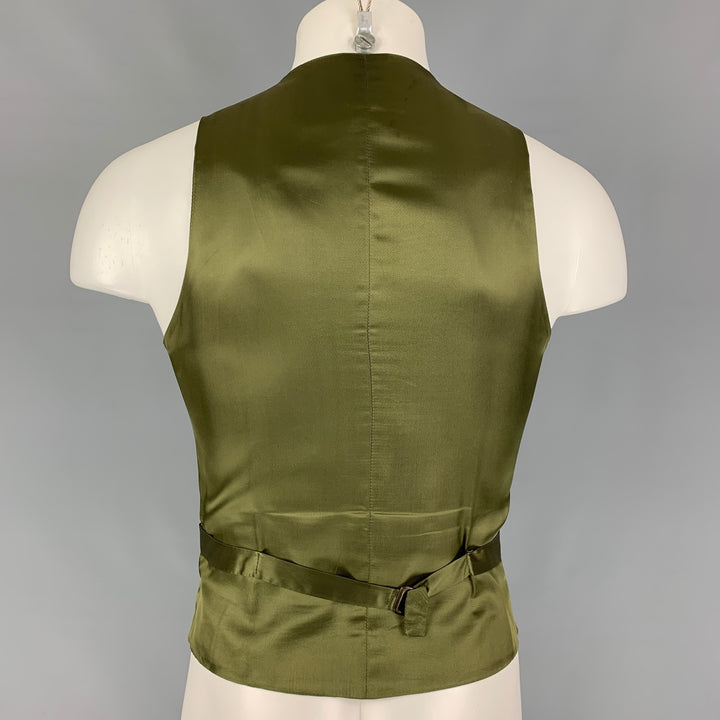 BENJAMIN BIXBY Size 36 Green Wool Notch Lapel Vest